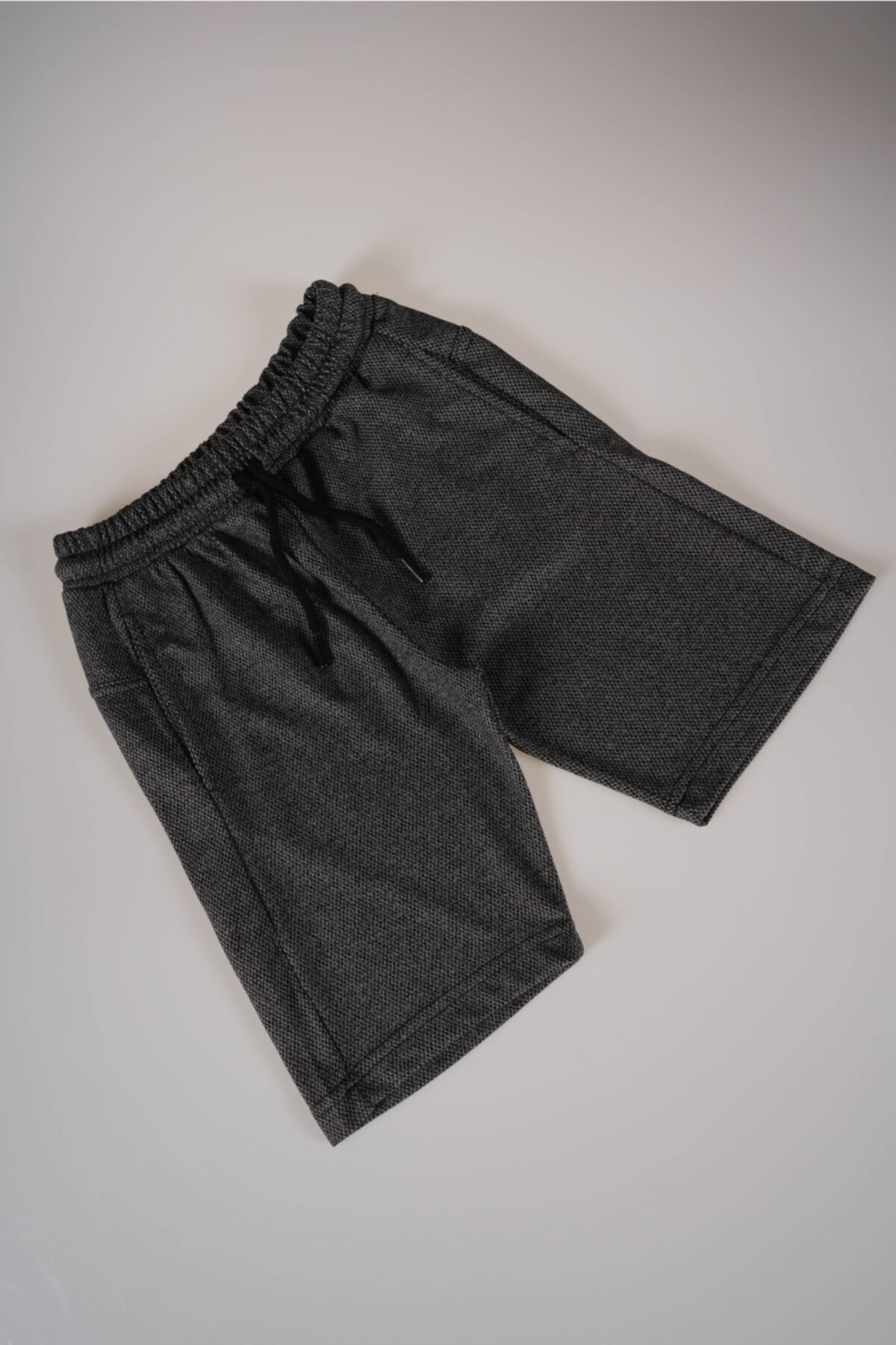 MİNİKO KİDS-Pantaloni scurți din bumbac pieptănat gri pentru băieți 3