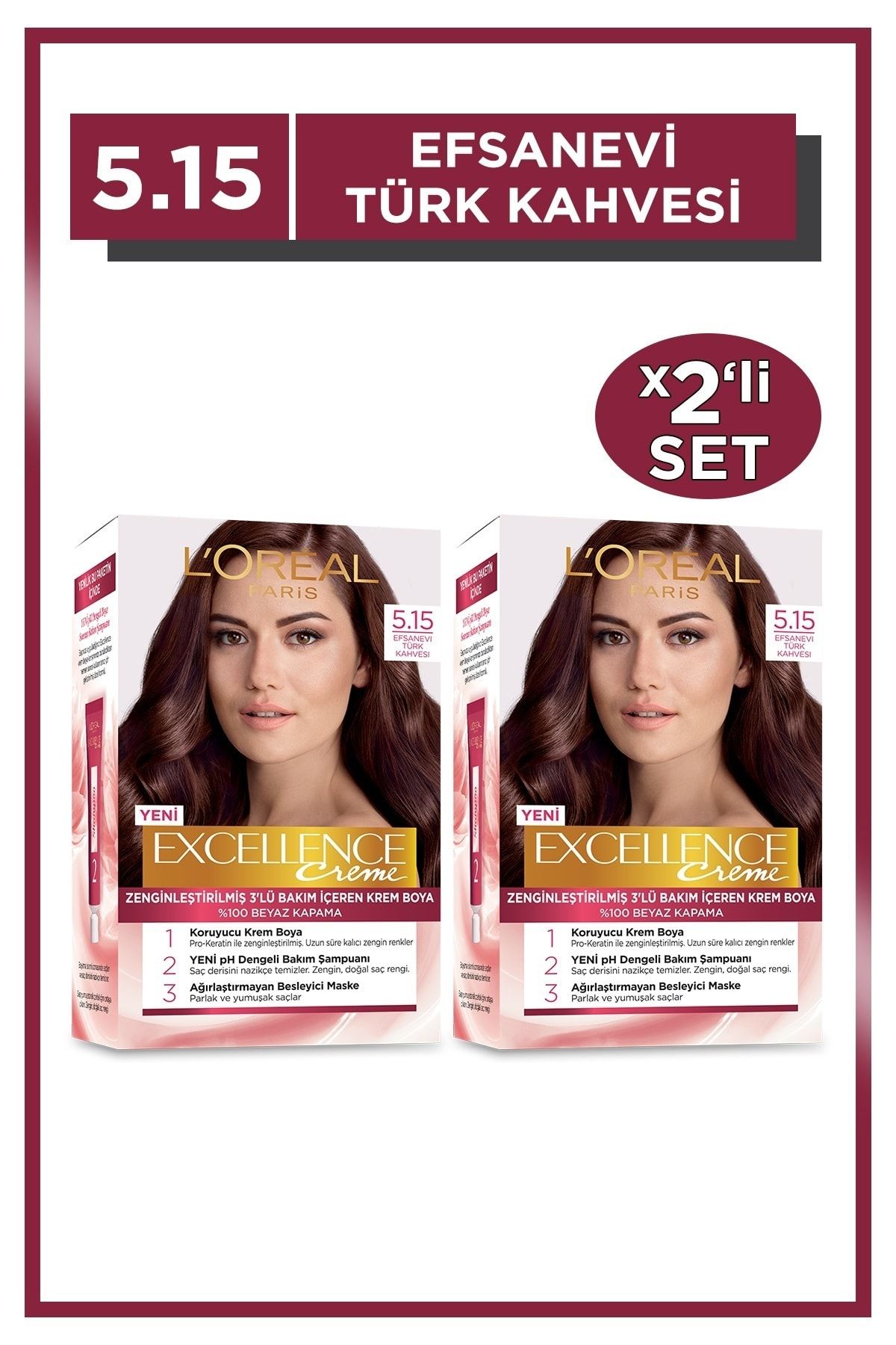 l oreal paris excellence creme sac boyasi 5 15 efsanevi turk kahvesi 2 li set fiyati yorumlari trendyol