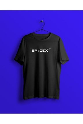 Unisex Siyah Spacex Elon Mask Baskılı T-shirt YCTS0000205