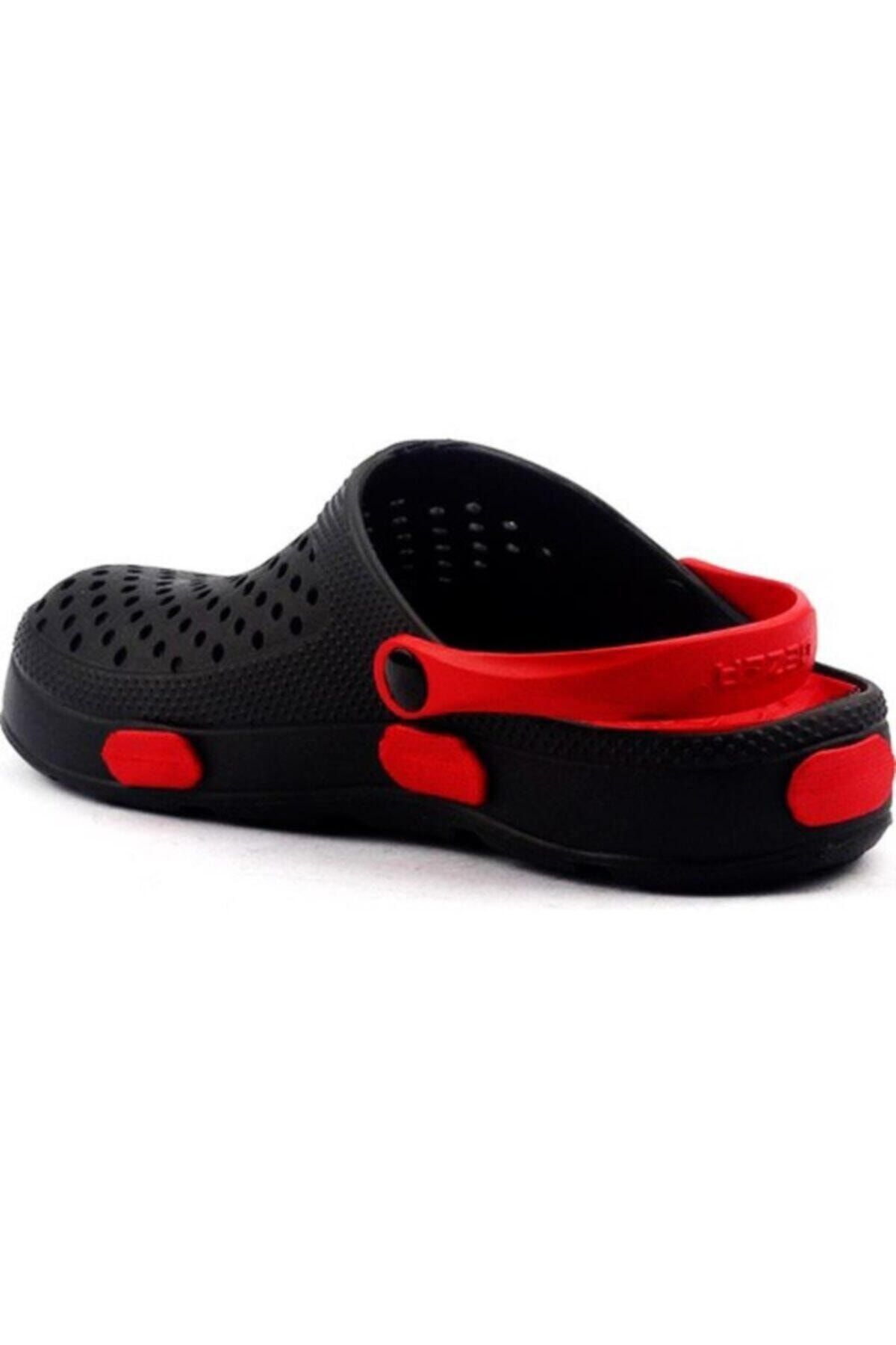 GEZER-Unisex μαύρες κόκκινες παντόφλες 3149 3