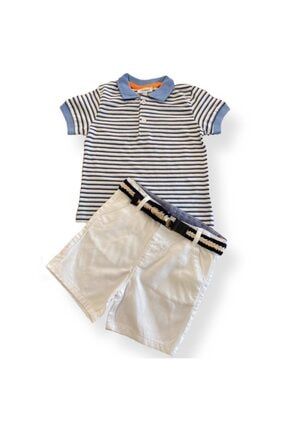Erkek Çocuk Çizgili Polo Yaka T-Shirt Ve Şort Takım 01132104