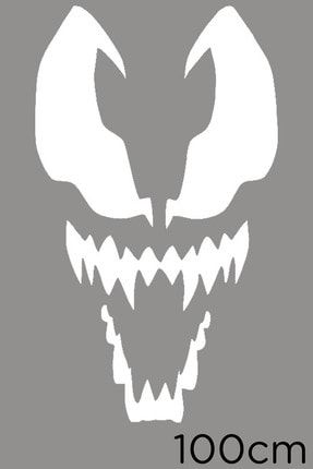 Korkunc Dişleri Belli Olan Venom Siyah Beyaz Sticker 100cm - Beyaz 100CM-STK3627