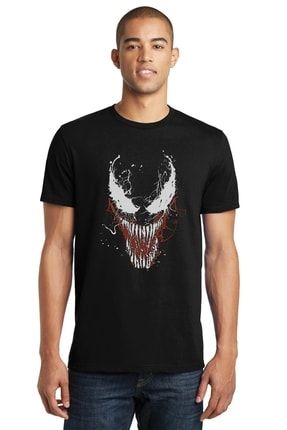 Venom 2 Baskılı Siyah Erkek Örme Tshirt T-shirt Tişört T Shirt SFK0573ERKTS