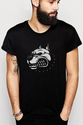 Pitbull Hate Baskılı Siyah Erkek Örme Tshirt T-shirt Tişört T Shirt SFK0211ERKTS