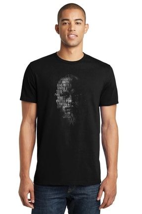 Ragnar Relay Sayings & Slogans Baskılı Siyah Erkek Örme Tshirt SFK0360ERKTS
