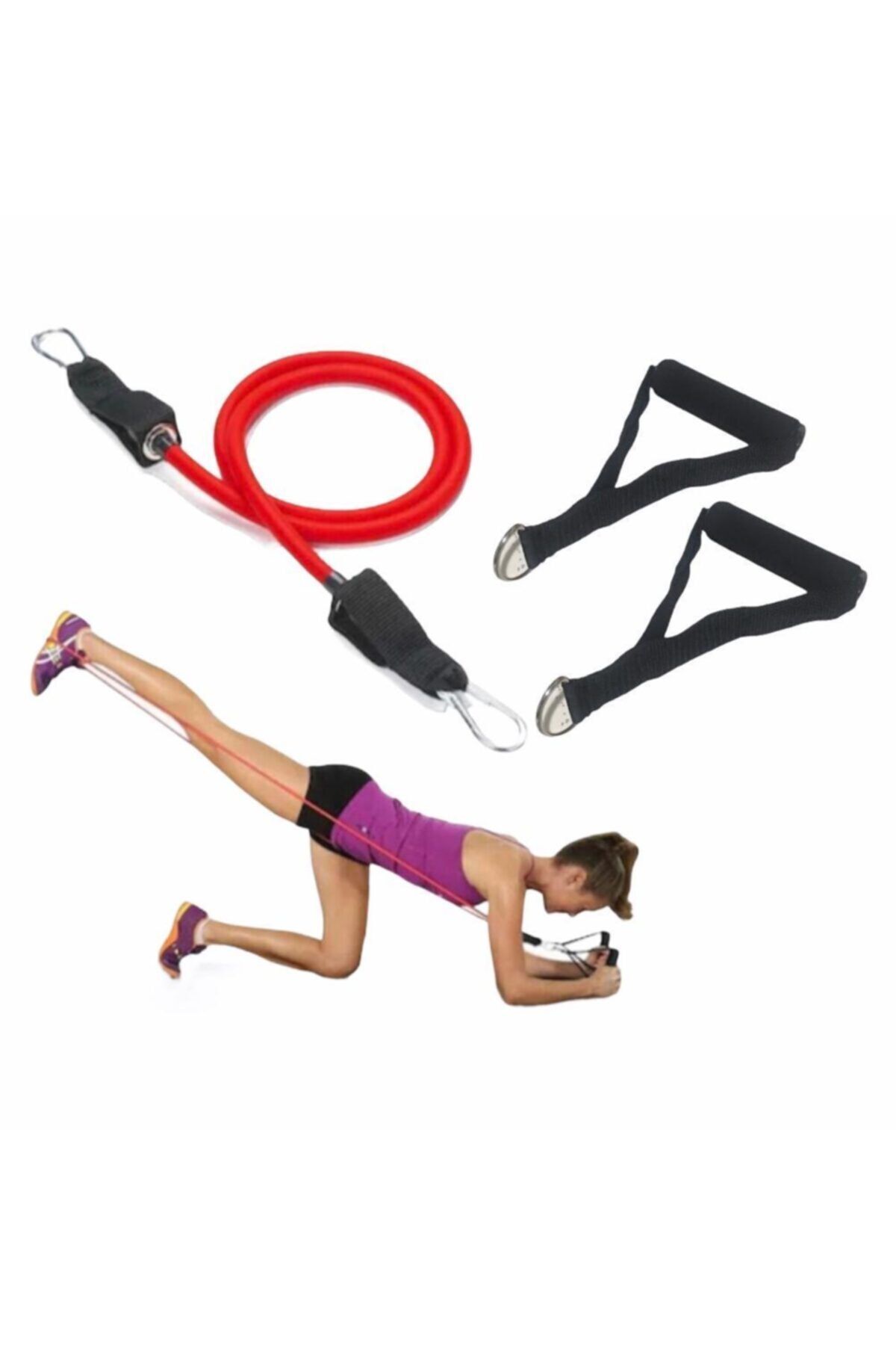 کش مقاومتی قرمز مردانه و زنانه تایر مقاومت لاتکس + دستگاه دستی REMEGE