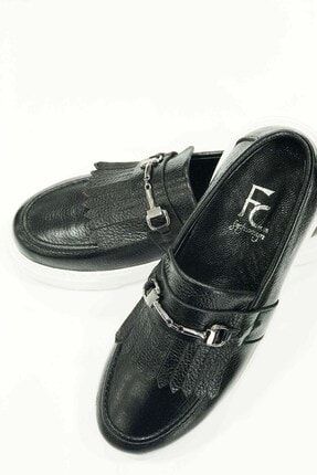 Erkek Siyah Püsküllü Tokalı Deri Ayakkabı E211080121