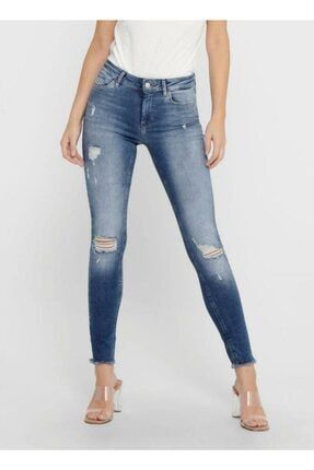 Mavi Yırtık Detaylı Skinny Jeans 561