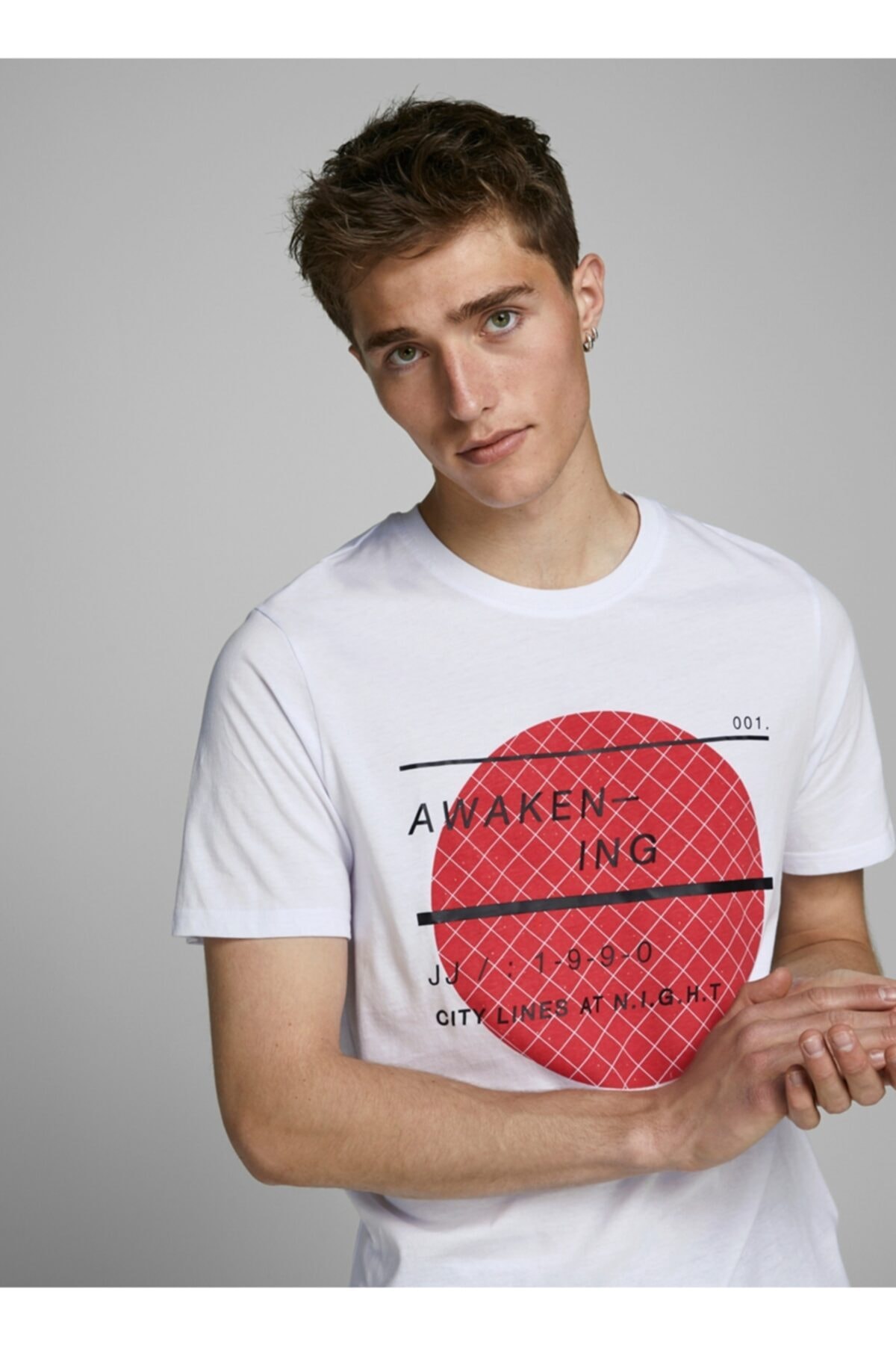 تیشرت مردانه سفید جک اند جونز | 504721871 اورجینال - تصویر 2