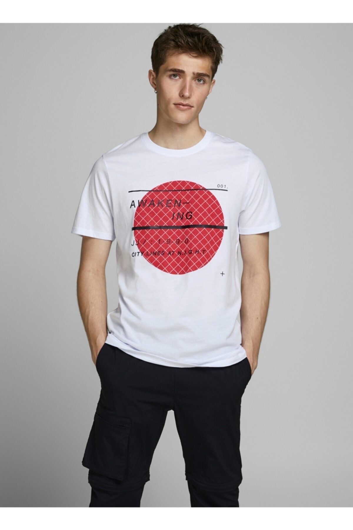 تیشرت مردانه سفید جک اند جونز | 504721871 اورجینال - تصویر 4