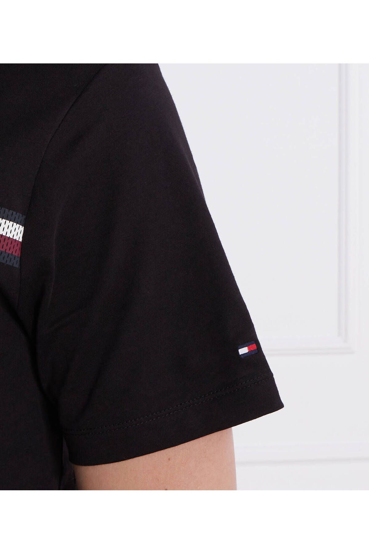 تی شرت مشکی مردانه آرم برند آقایان آستین کوتاه MW0MW33688 BDS Tommy Hilfiger