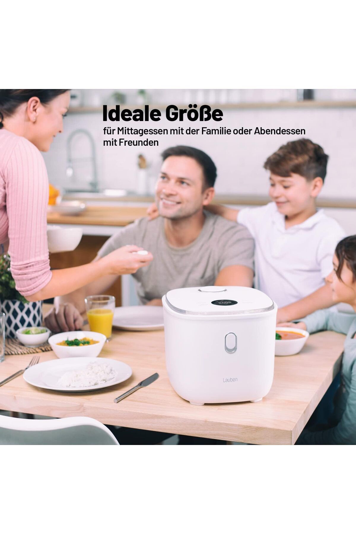 Lauben-3 l Volume, 6 Modes, Delay Start, Warm, Non-Stick Ceramic Surface, Rice Cooker 5
