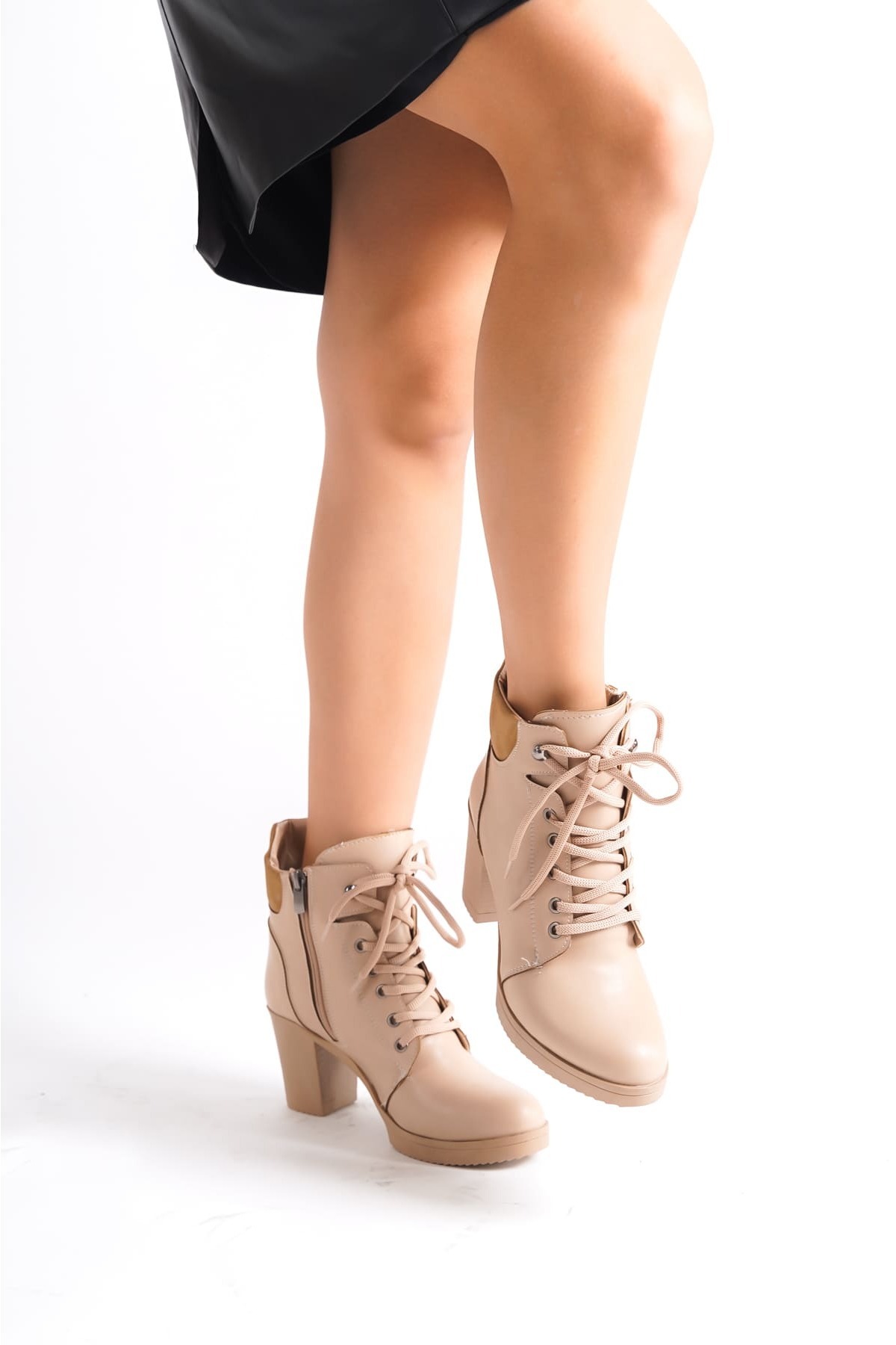 Joy Woman-ZOLA Lace Up Zippered Orthopedic Sole Water and Cold Resistant Heeled Skin Women's Boots TT Ten 4