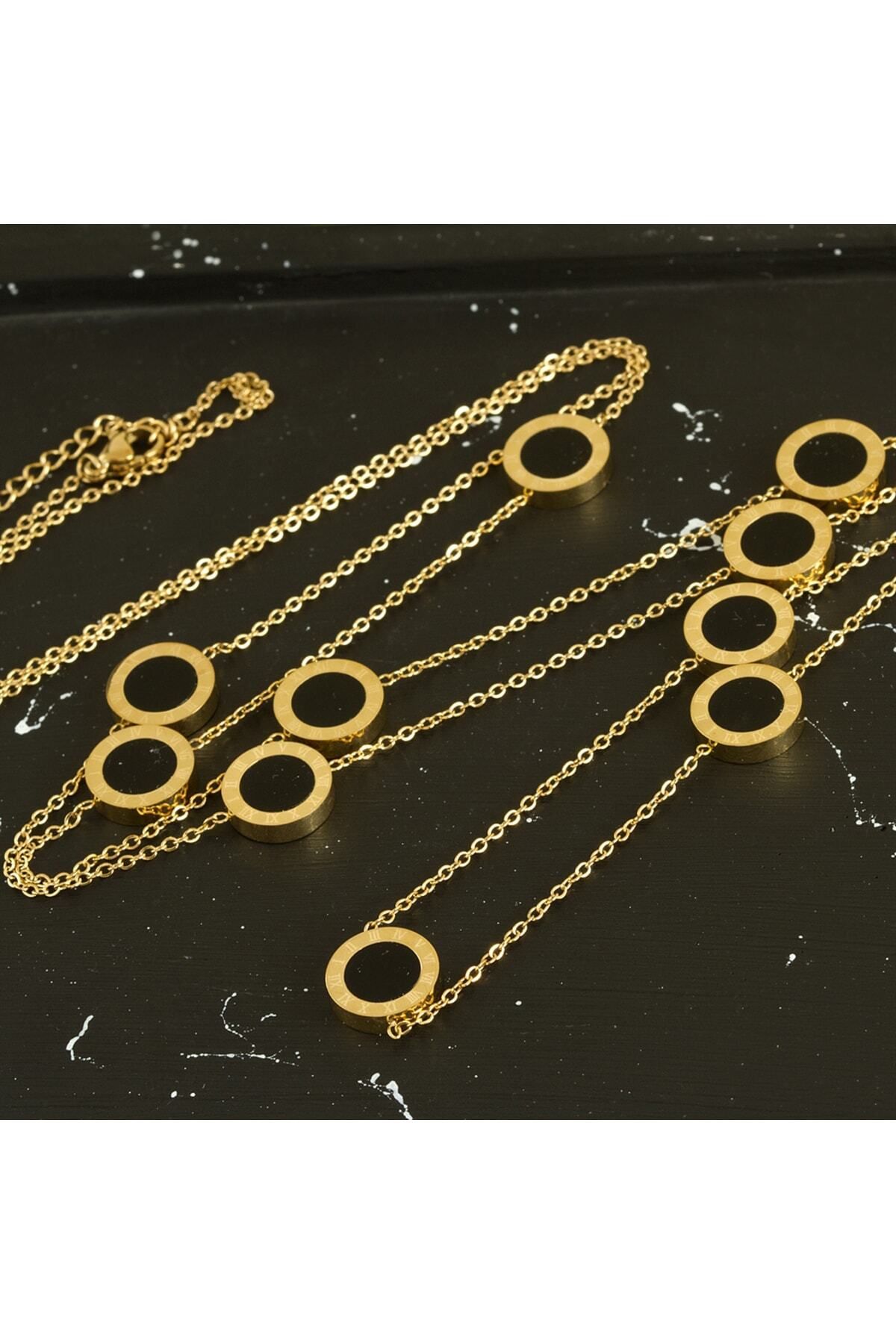 Fashion Jewellery Steel Necklace Gold colored Stylish night