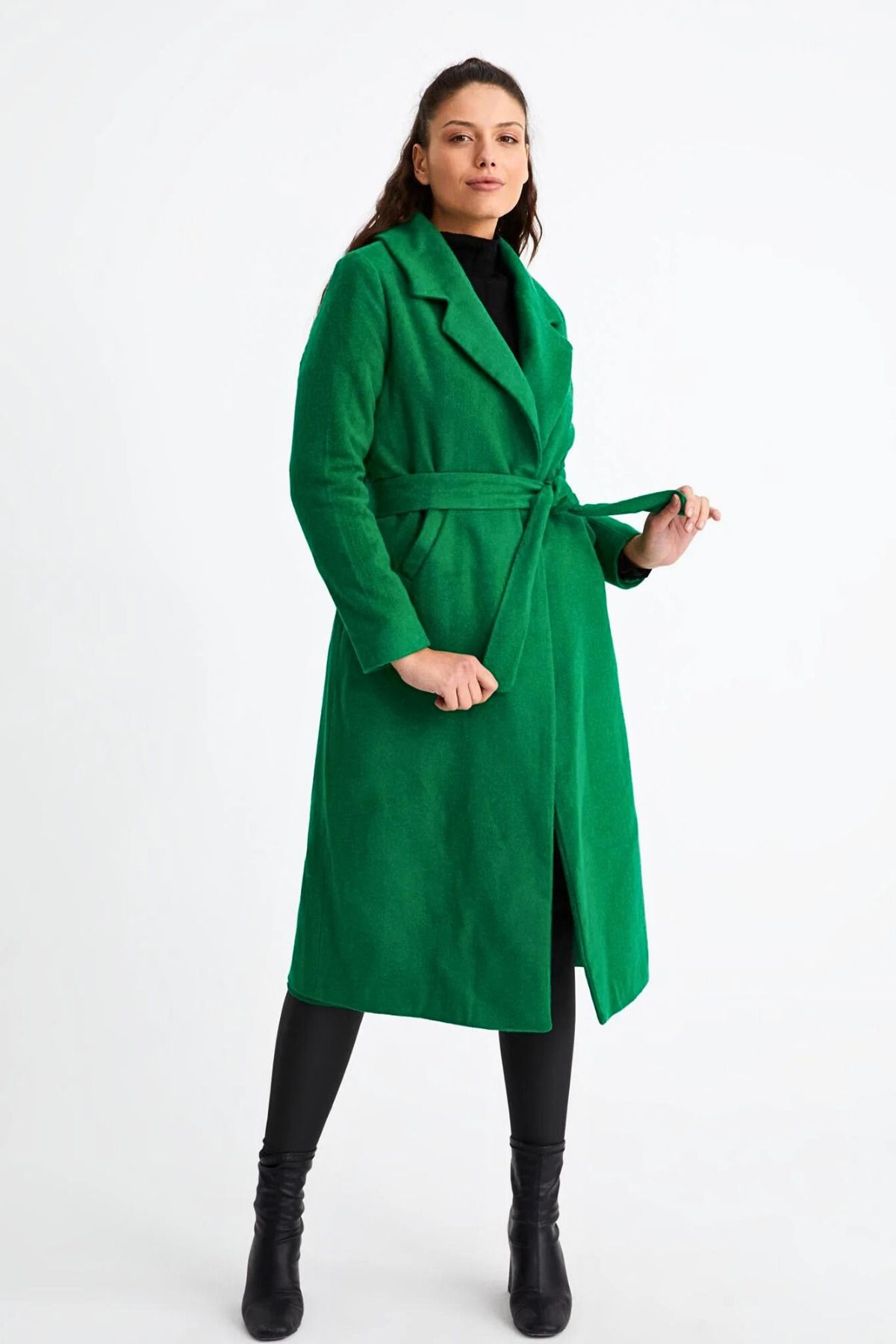 Belted cashmere coat sales