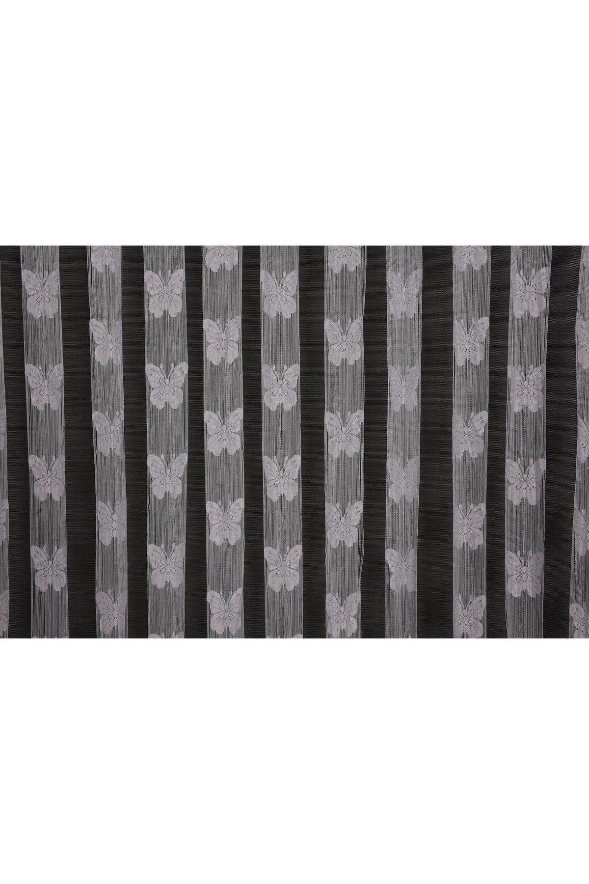 AKÇA TEKSTİL-BUTTERFLY MODEL BROKEN WHITE COLOR STRING CURTAIN READY BUTTONS STITCHED STRING CURTAIN 300*270 cm 5