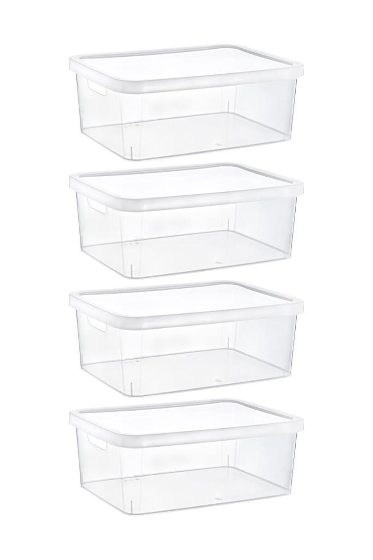 Smartware-Stafi Multi-Purpose Box with Lid 4.5 Lt Set of 4 Transparent 1