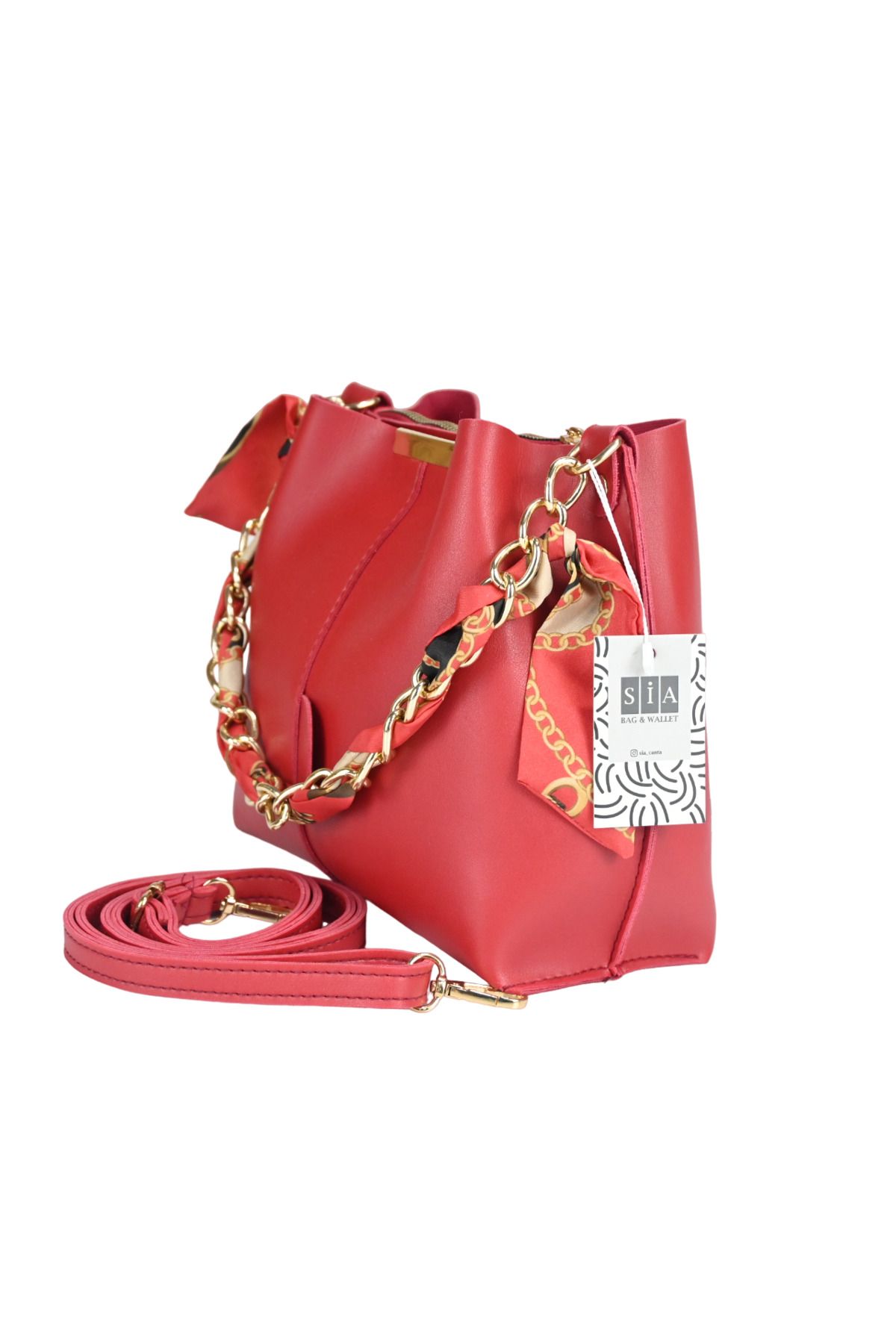 Peperone melusina red hobo outlet bag with sling 7042