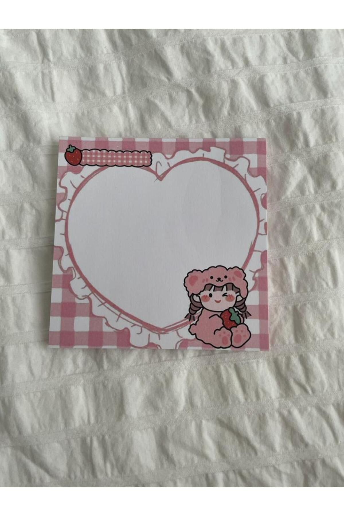 Planet Butik-Strawberry Girl Memo Pad Square Notepad 3