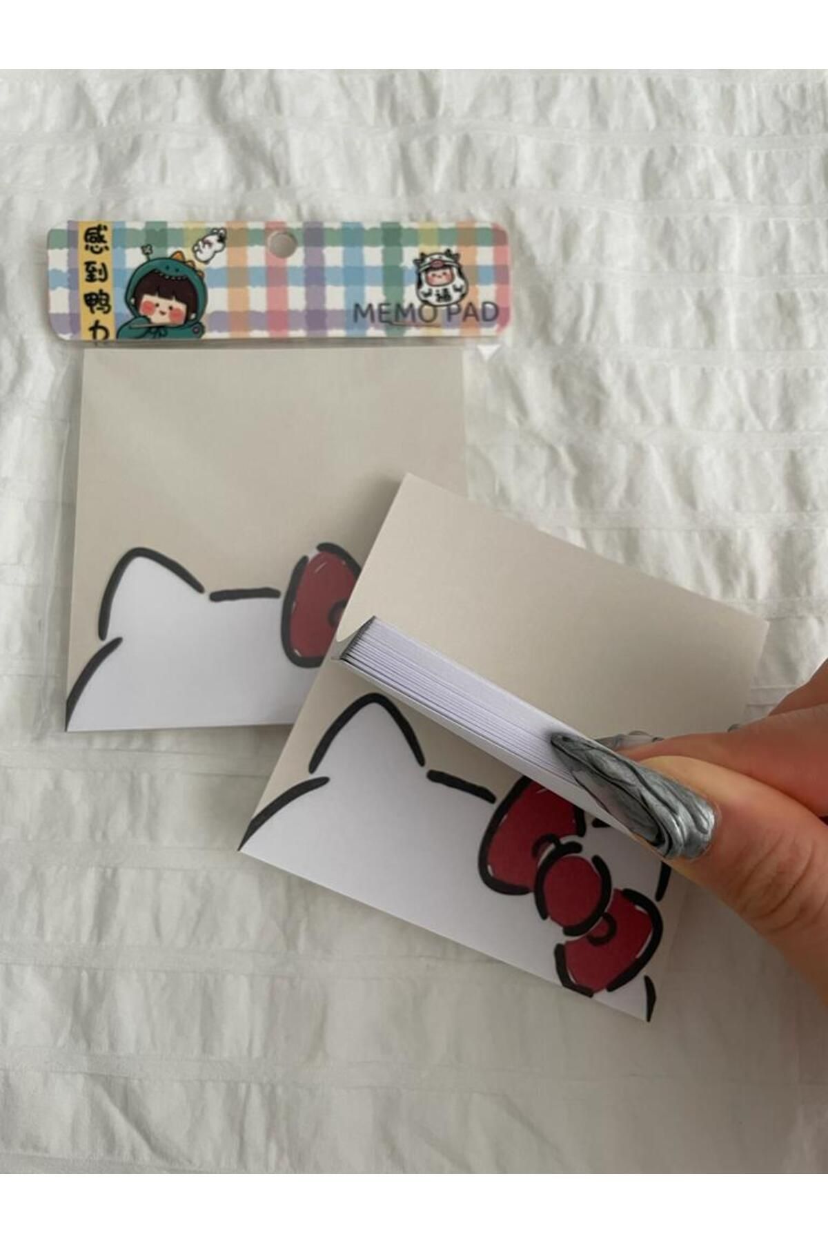 Planet Butik-Ribbon Cat Memo Pad Square Notepad 4