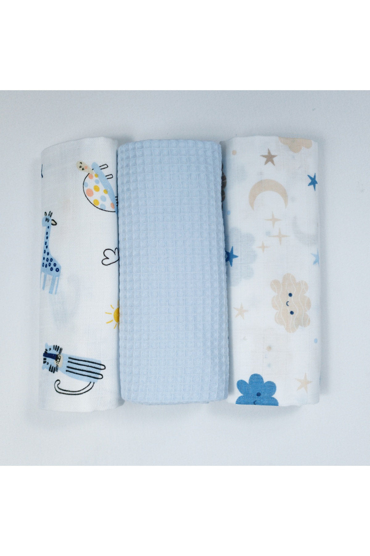 BELLOT Müslin Battaniye 3 Lü Set Pike Müslin Set 80*80 Cm fotoğrafı 2 (önizleme)