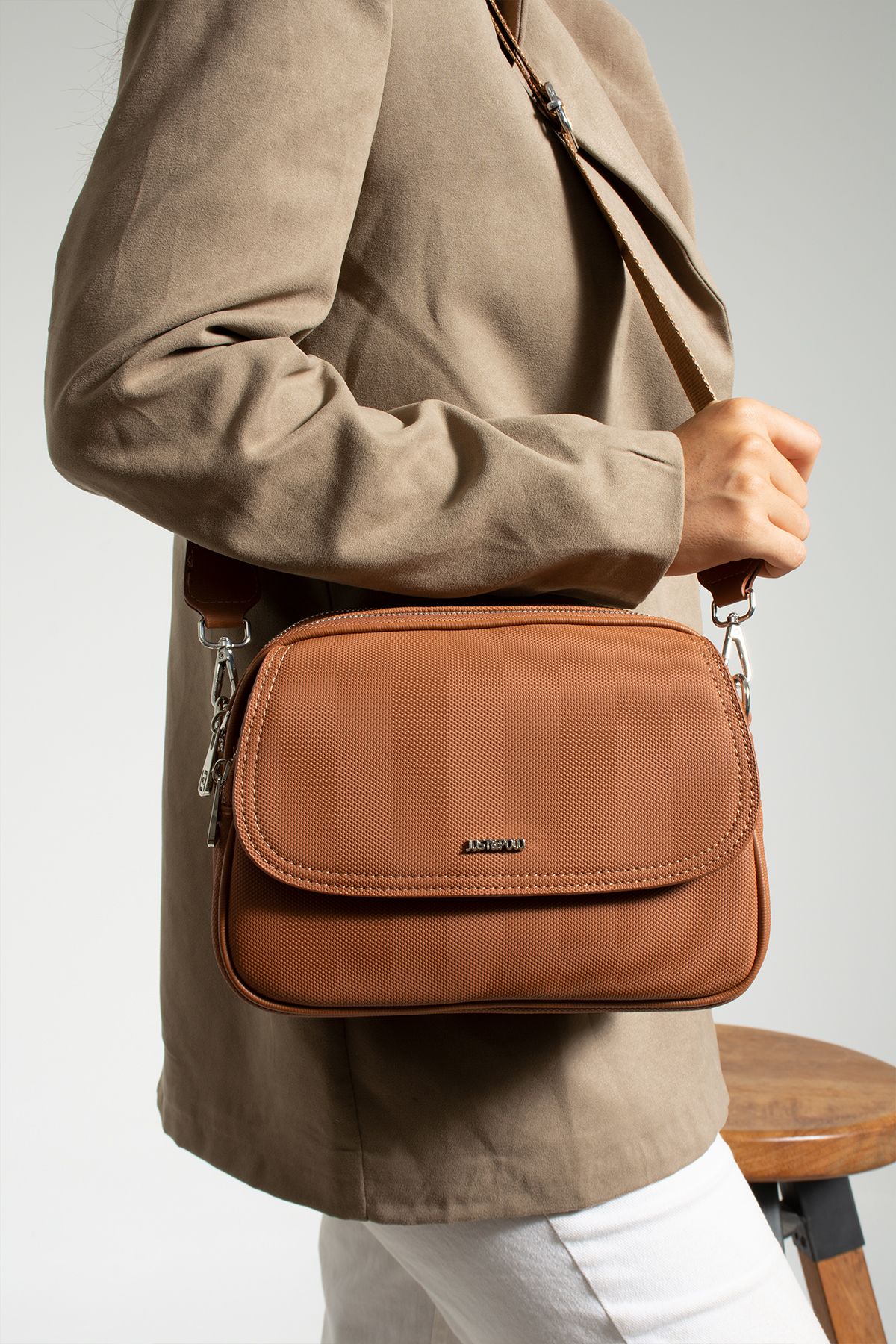 YOGII Shoulder Bag - Brown - Plain - Trendyol