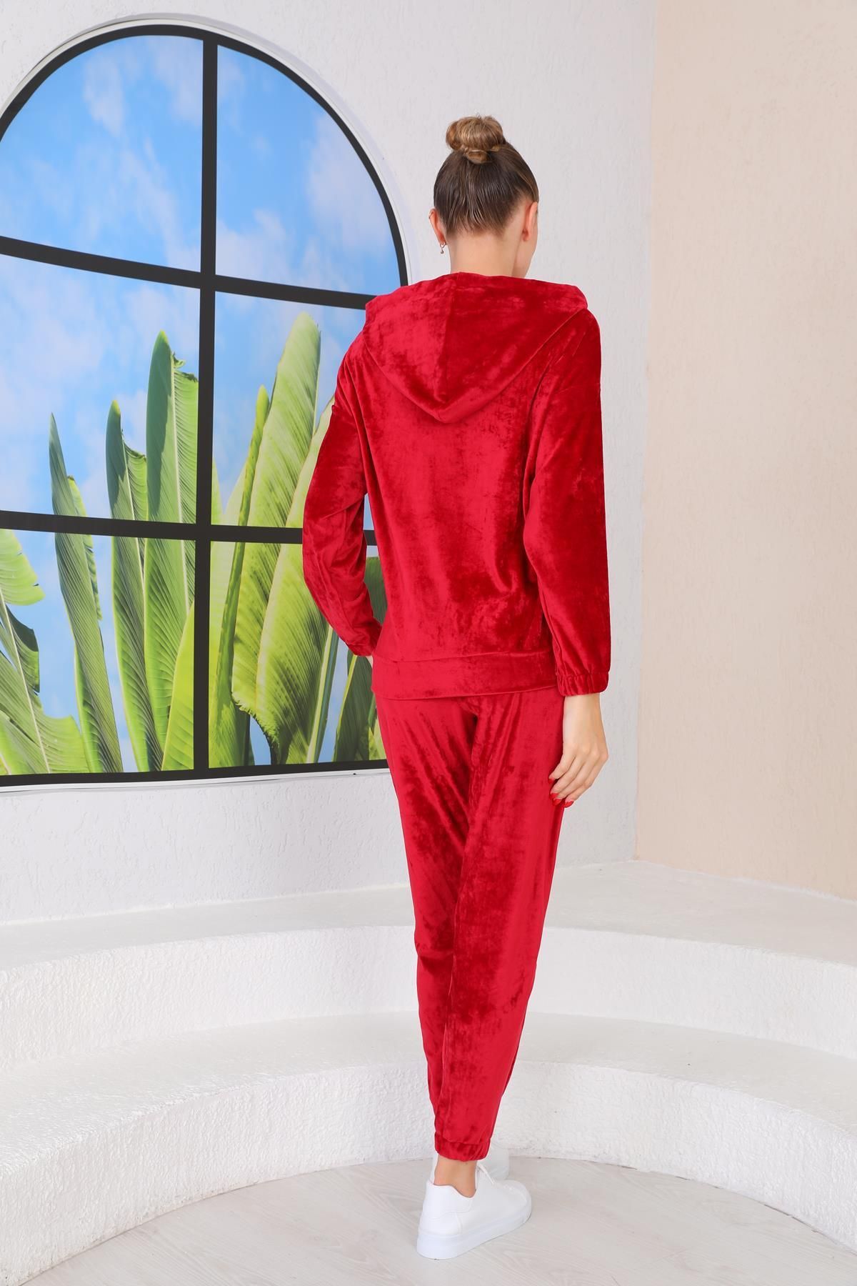 Ladies red tracksuit hot sale