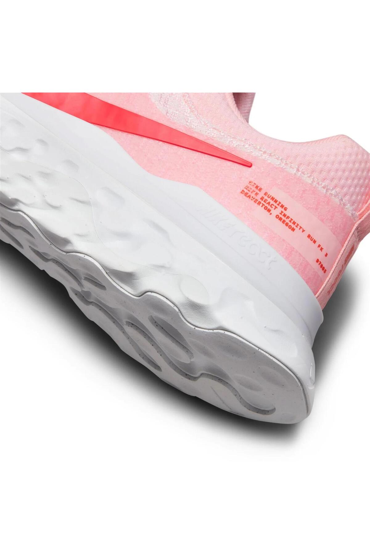 React Infinity Run Flyknit 3 کتانی صورتی زنانه آموزش مناسب دویدن DZ3016-600 Nike نایکی اورجینال - تصویر 8