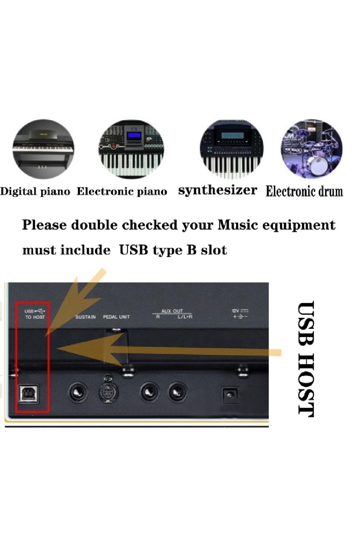 Usb to shop host piano
