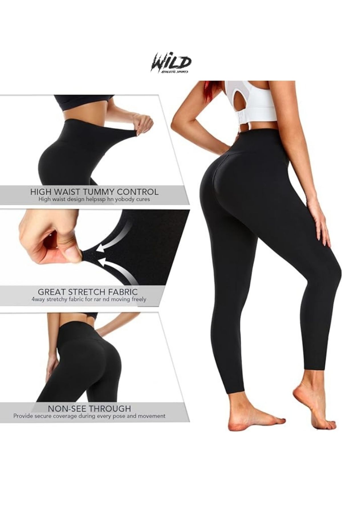 Wild Athletic High Waist Women s Sports Yoga Leggings