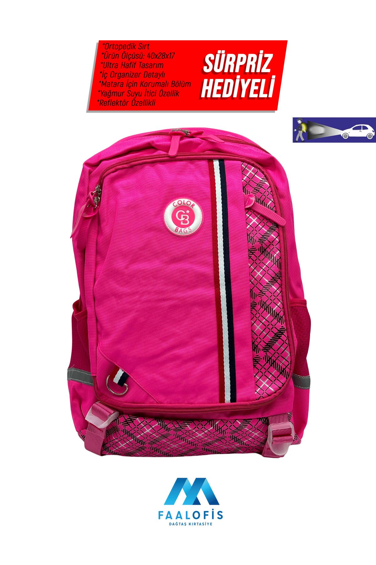 Color Bags Organizator Interior De Calitate Ultra, Ghiozdan Reflectorizant Rezistent La Apă B3 Unisex - One Size