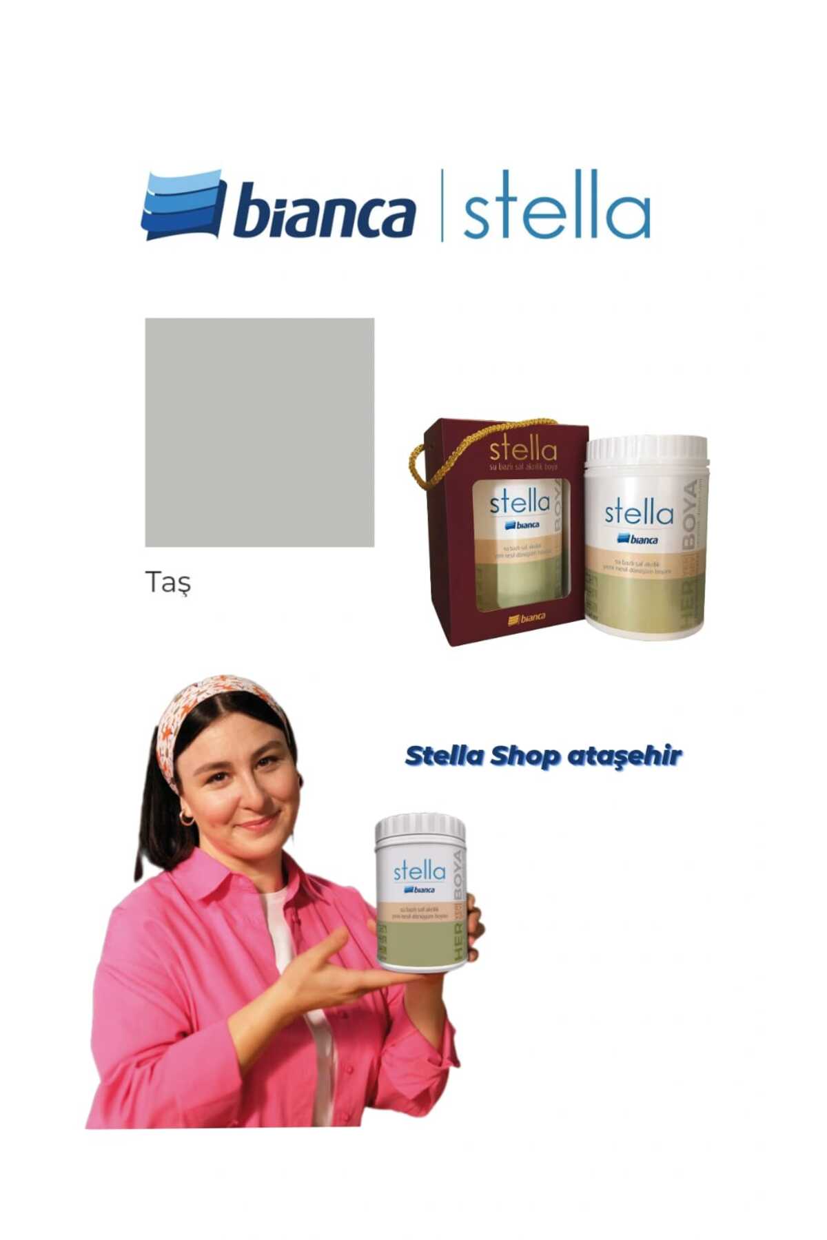 Stella Water Based Pure Acrylic Paint 500ml - Stone