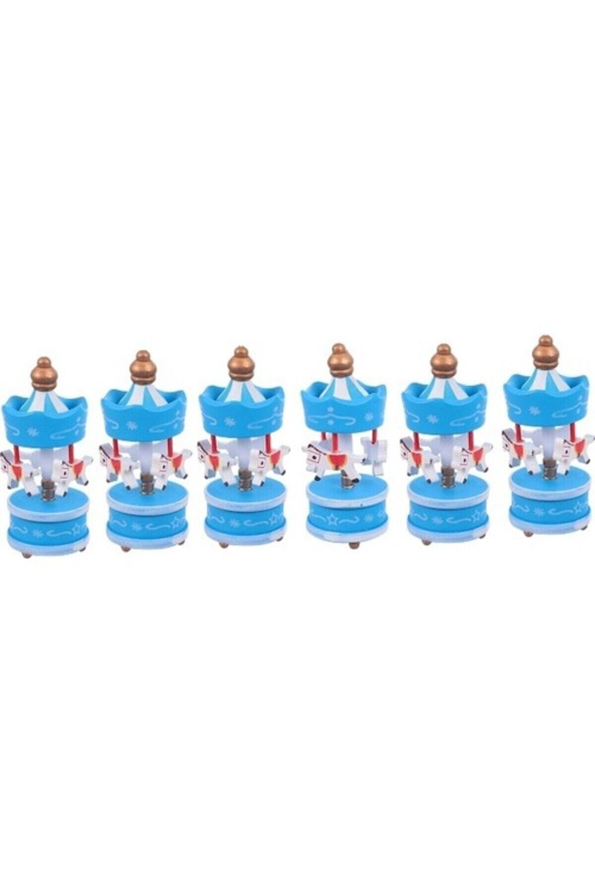 HelloMinies-Mini Carousel Blue Set of 6 Nostalgic Handmade Ornaments 4