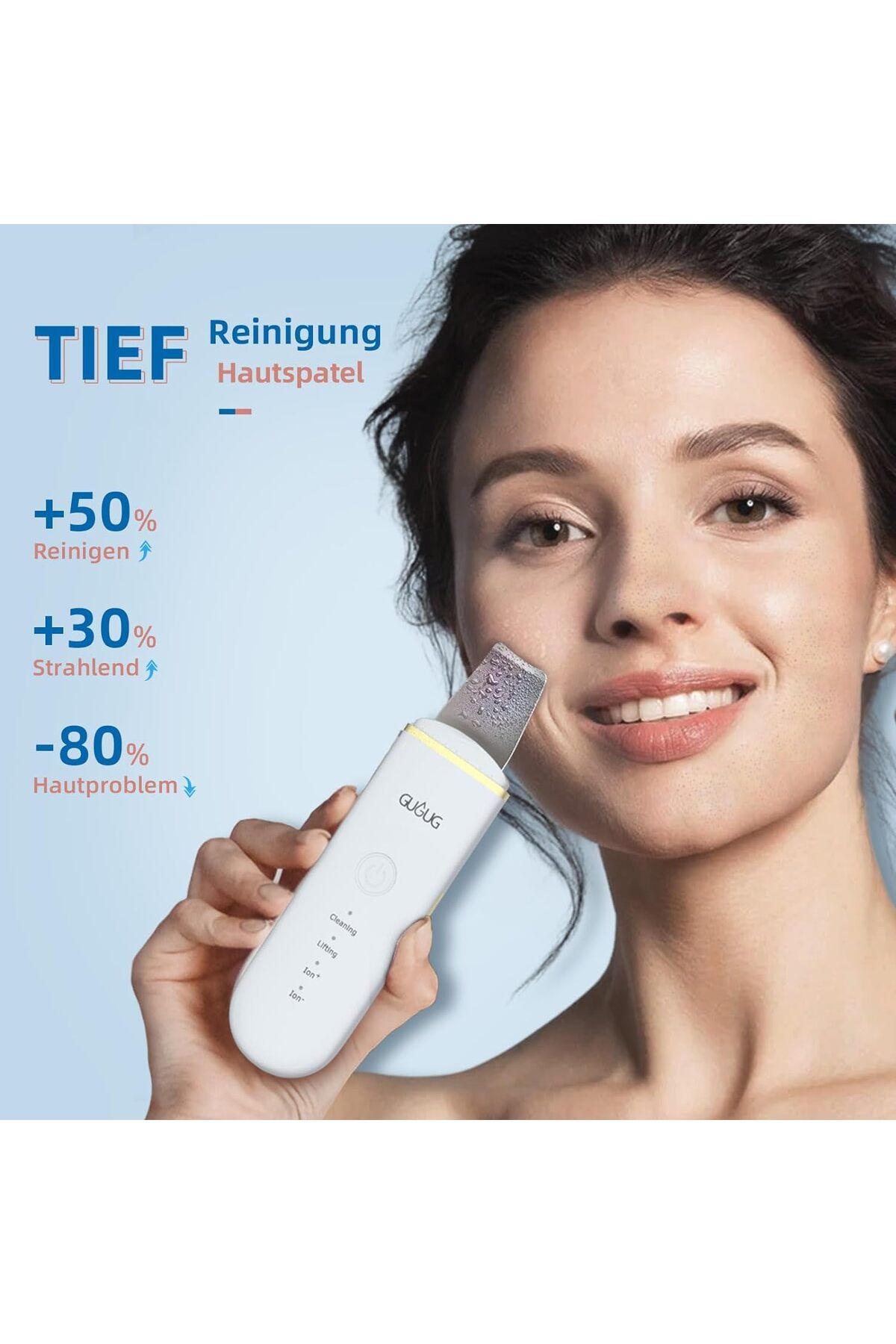 GUGUG-Skin Scrubber Ultrasonic Blackhead Remover for Face, 4 Modes, Pore Cleaner 2