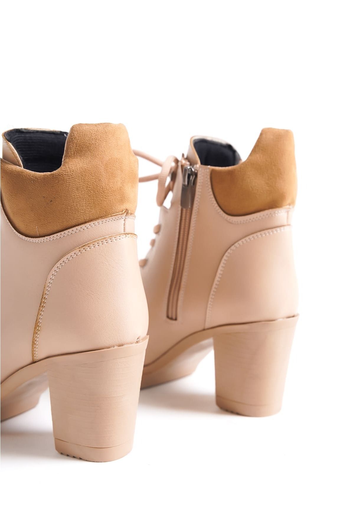 Joy Woman-ZOLA Lace Up Zippered Orthopedic Sole Water and Cold Resistant Heeled Skin Women's Boots TT Ten 2
