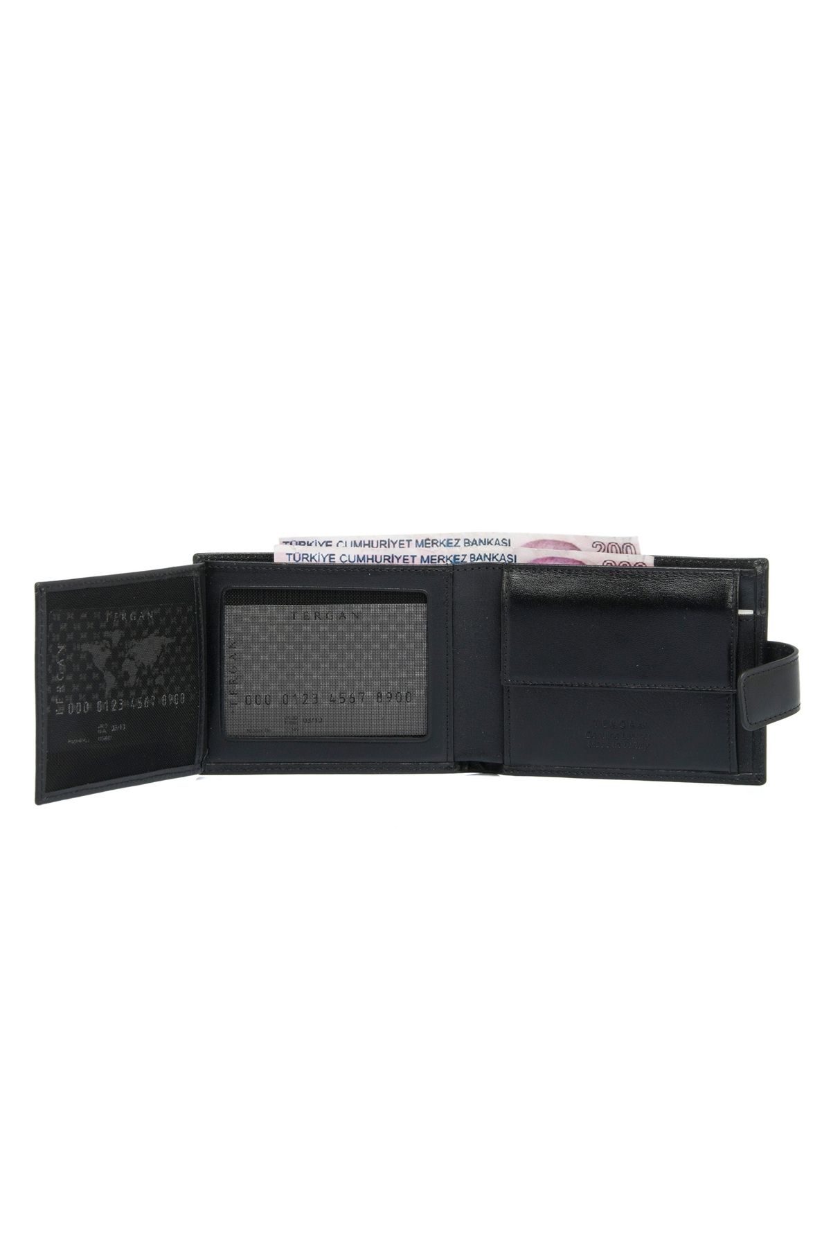 Tergan-Black Leather Men's Wallet 01109b06 3