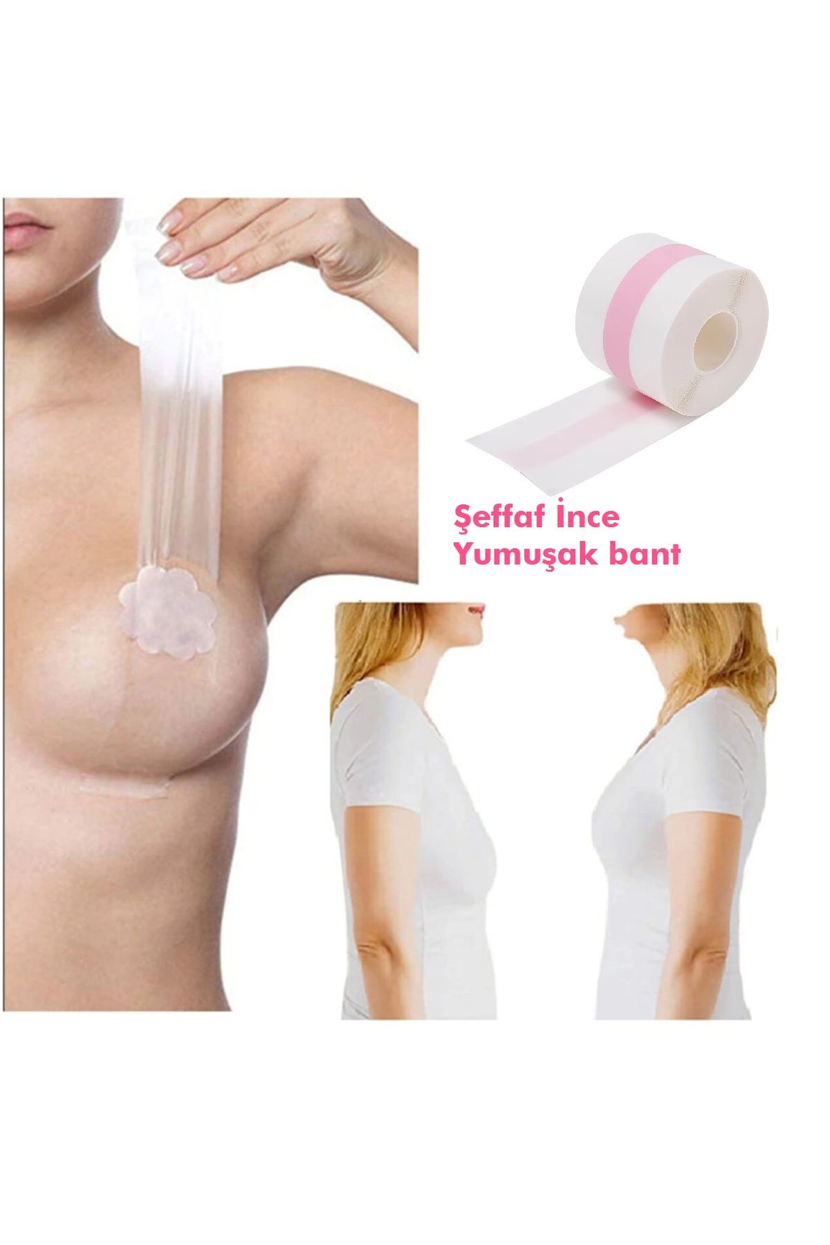 5 Metre Görünmez Push Up Göğüs Meme Dikleştirici Kaldırıcı Kaldırma Ped Su Geçirmez Bandı Tekstil
