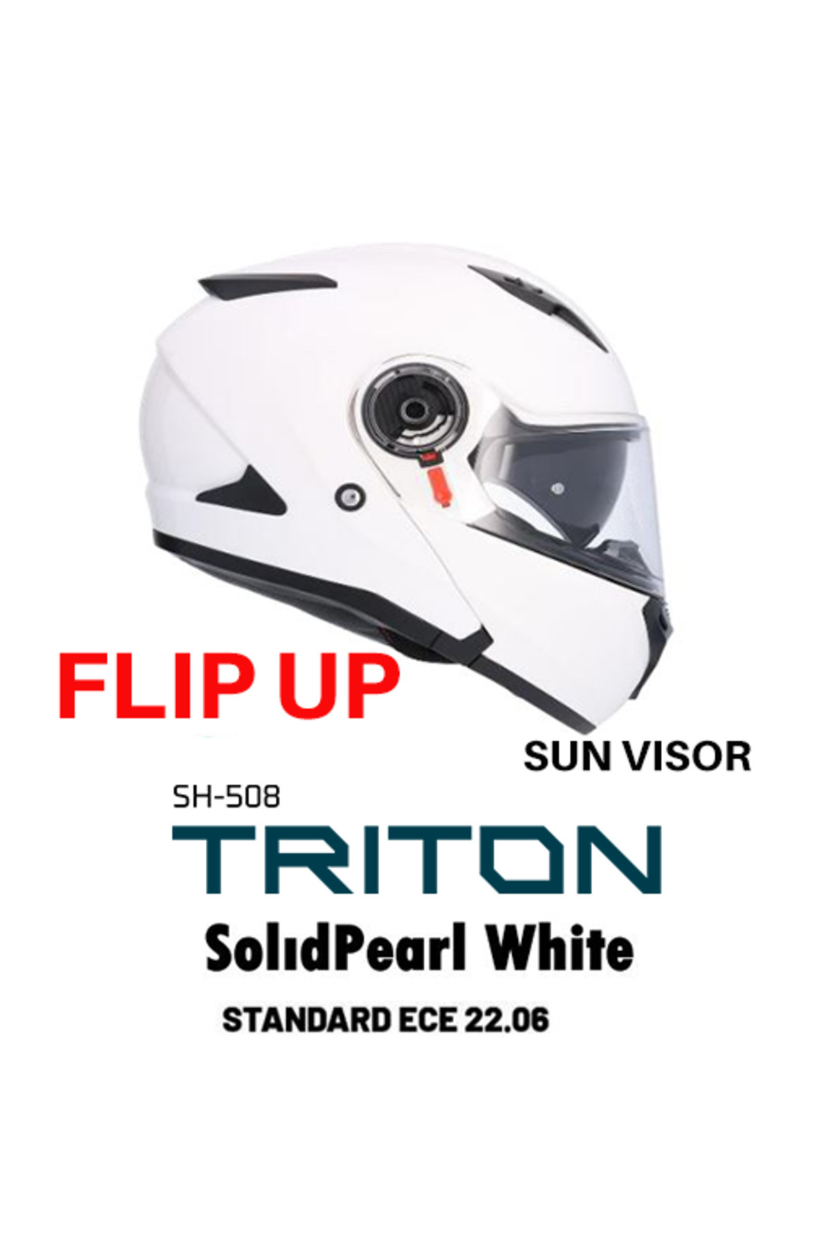 Shiro Flipup Sh-508sv Trıton Pearl Çene Açılır Beyaz Kask - Fiyatı