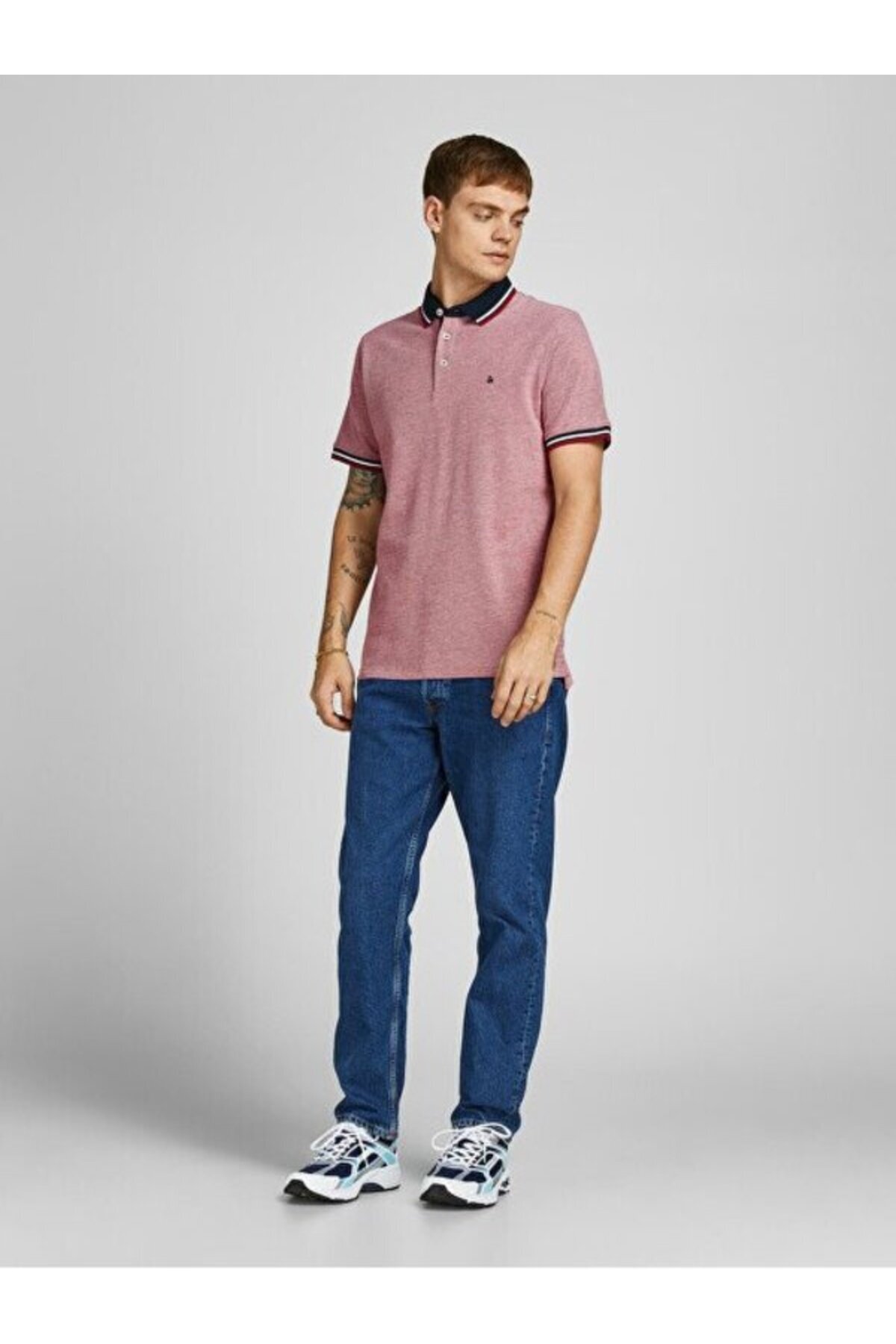 پولوشرت جک اند جونز مردانه 100% پنبه قرمز بیسیک راسته Regular/رگولار    بیسیک بیزینس | Jack & Jones 12191216 TR - تصویر 3