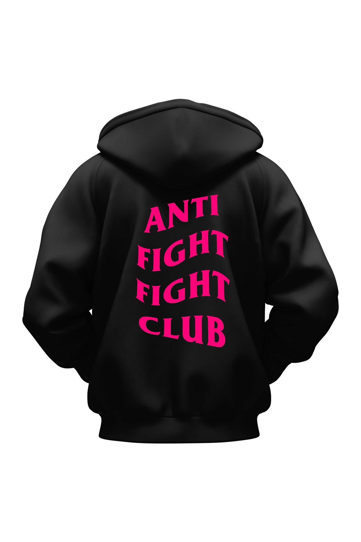 سویشرت ورزشی مشکی مردانه و زنانه نئون صورتی هودی اورجینال anti fight
