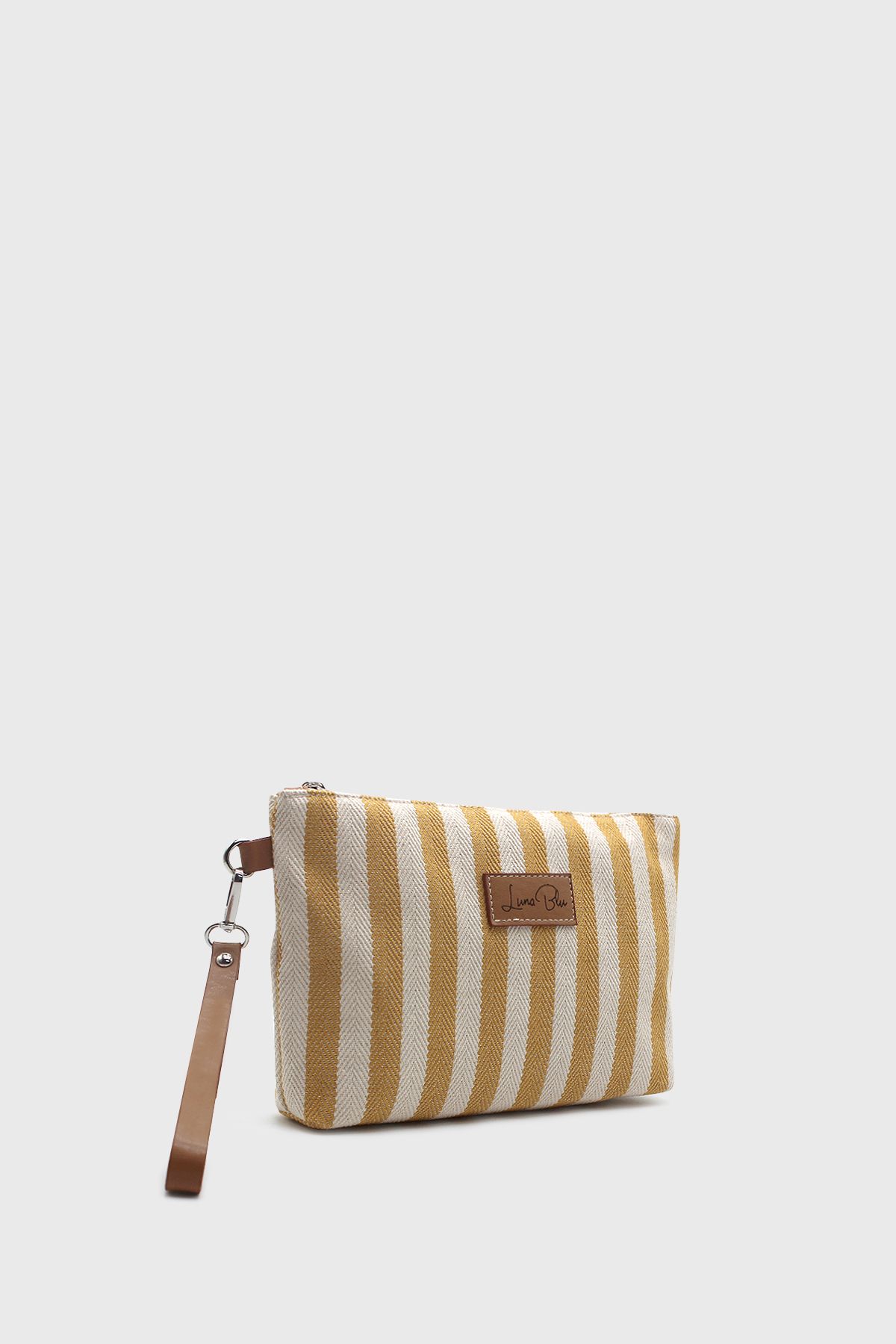 LUNABLU-Women's Striped Linen Clutch Bag 3