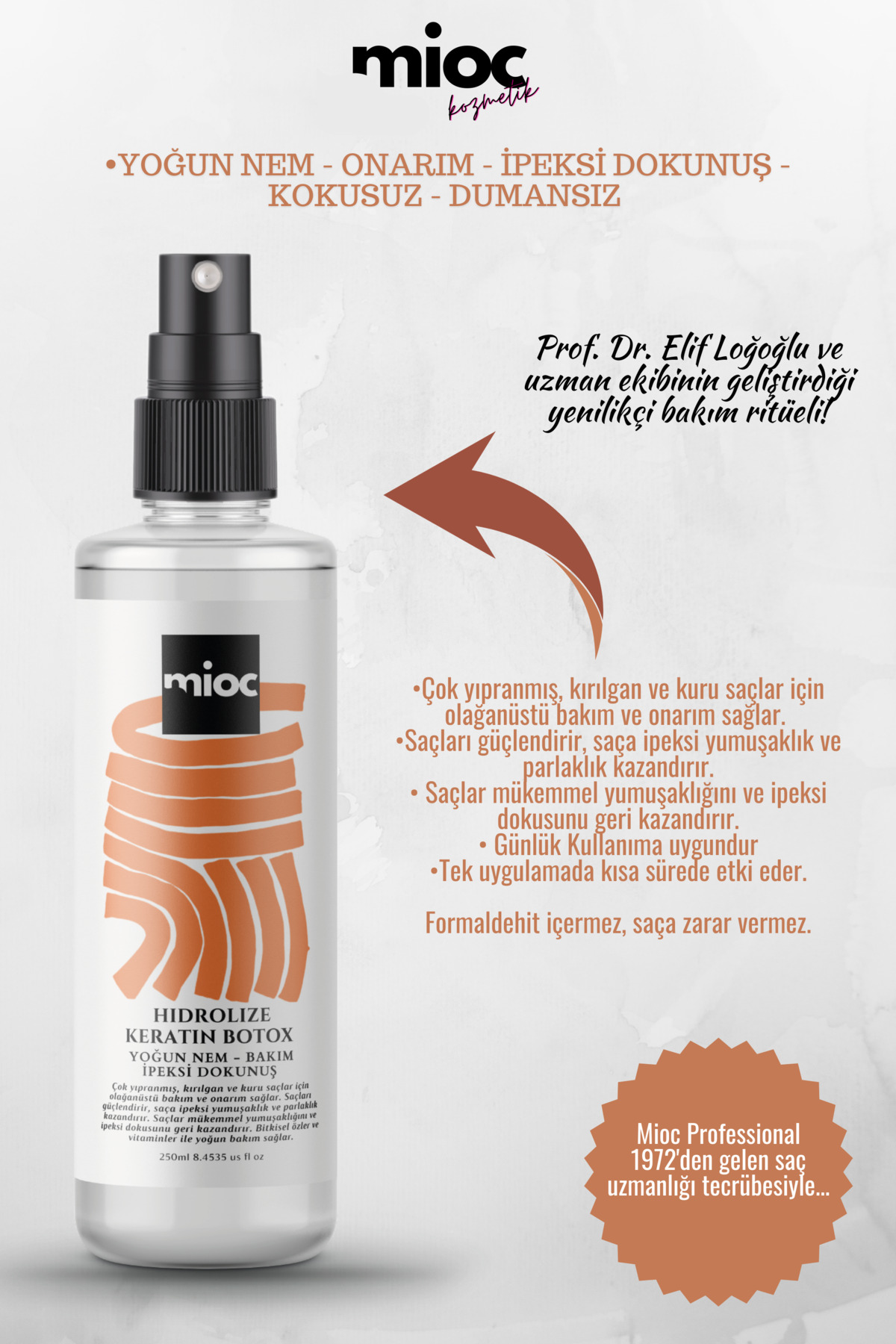 Mioc Kozmetik Mioc Professional Hidrolize Keratin Botox Yoğun Nem