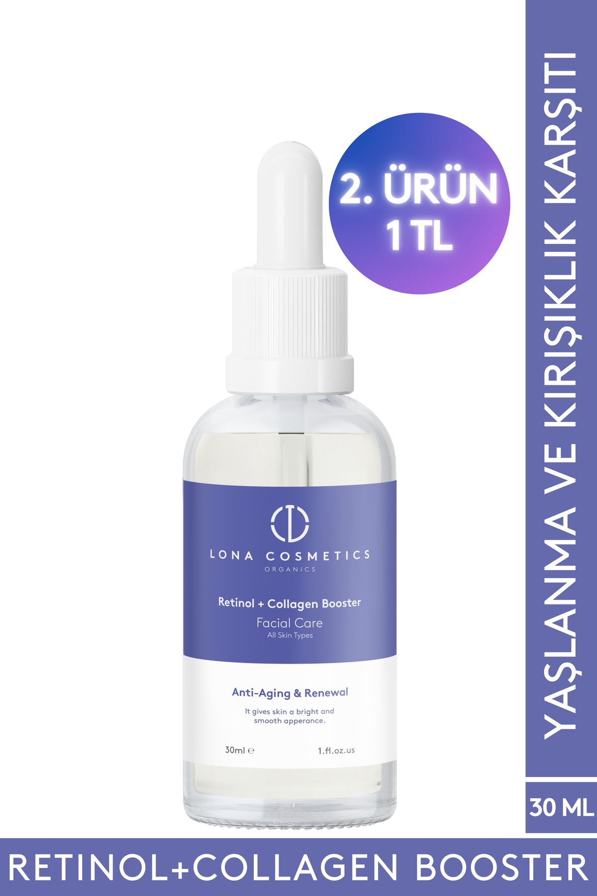 Lona Cosmetics Kırışıklık Ve Yaşlanma Karşıtı Besleyici & Onarıcı Kolajen Takviyeli Retinol Serum