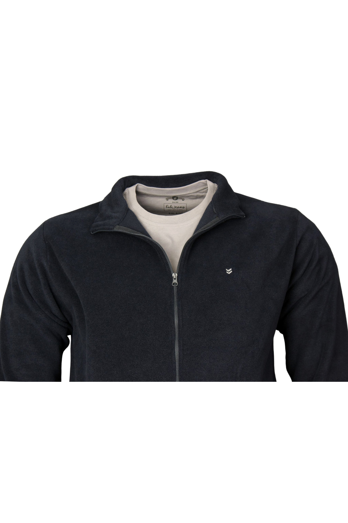 FaLa Jeans Büyük Beden Fermuarlı Polar Hırka 61009 Lacivert görsel 2