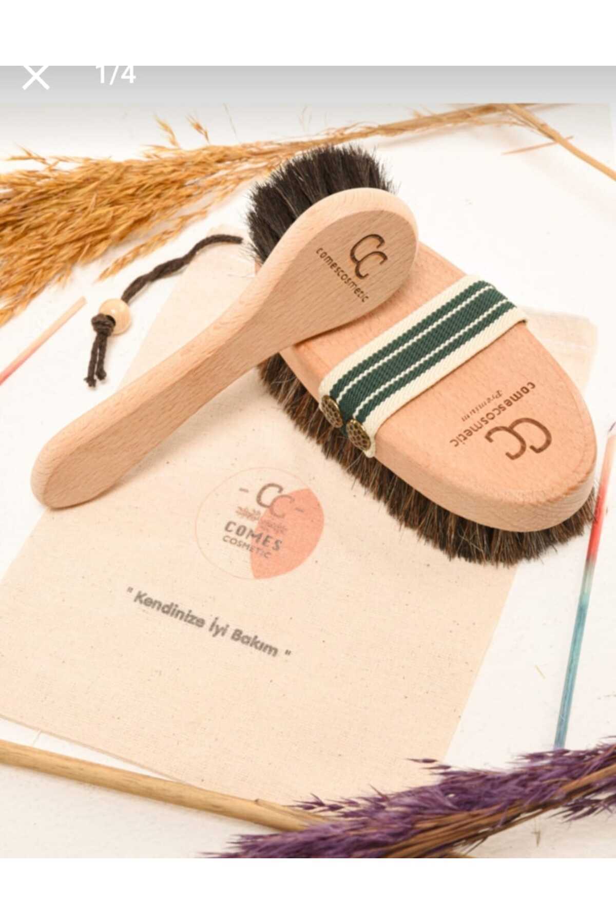 2'li Set At Kılı Selülit Fırçası Ve Yüz Bakım Fırçası (KESE HEDİYELİ) — CB5058