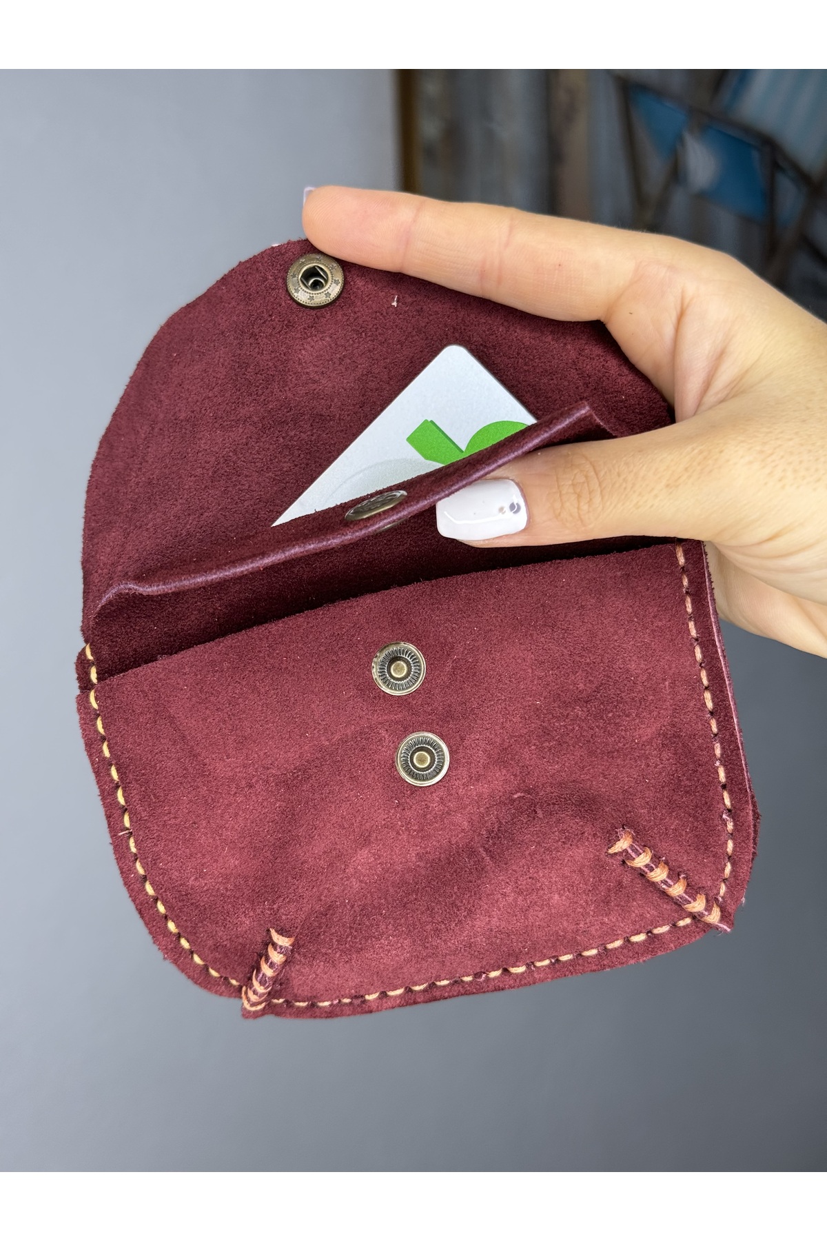 کیف پول مردانه بورگوندی Tuvita Collection Bodrum | C-107 اورجینال - تصویر 2