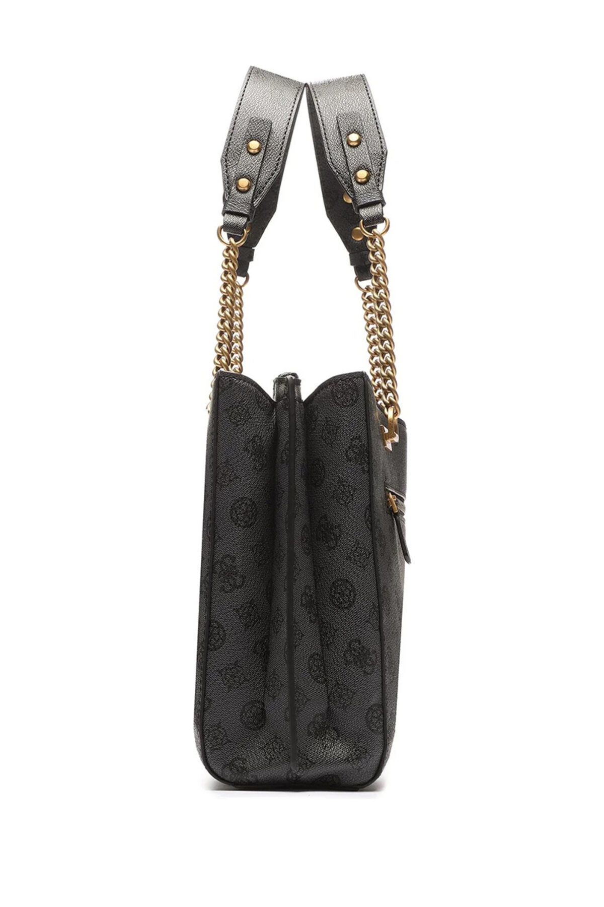 Guess SHOULDER BAG FOR WOMEN BI COLOR WITH LOGO ZIP CLOSURE