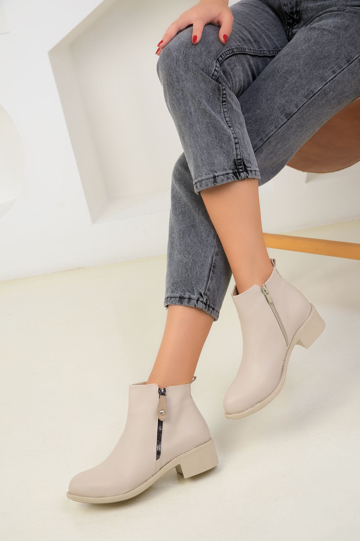 Womens beige clearance ankle booties