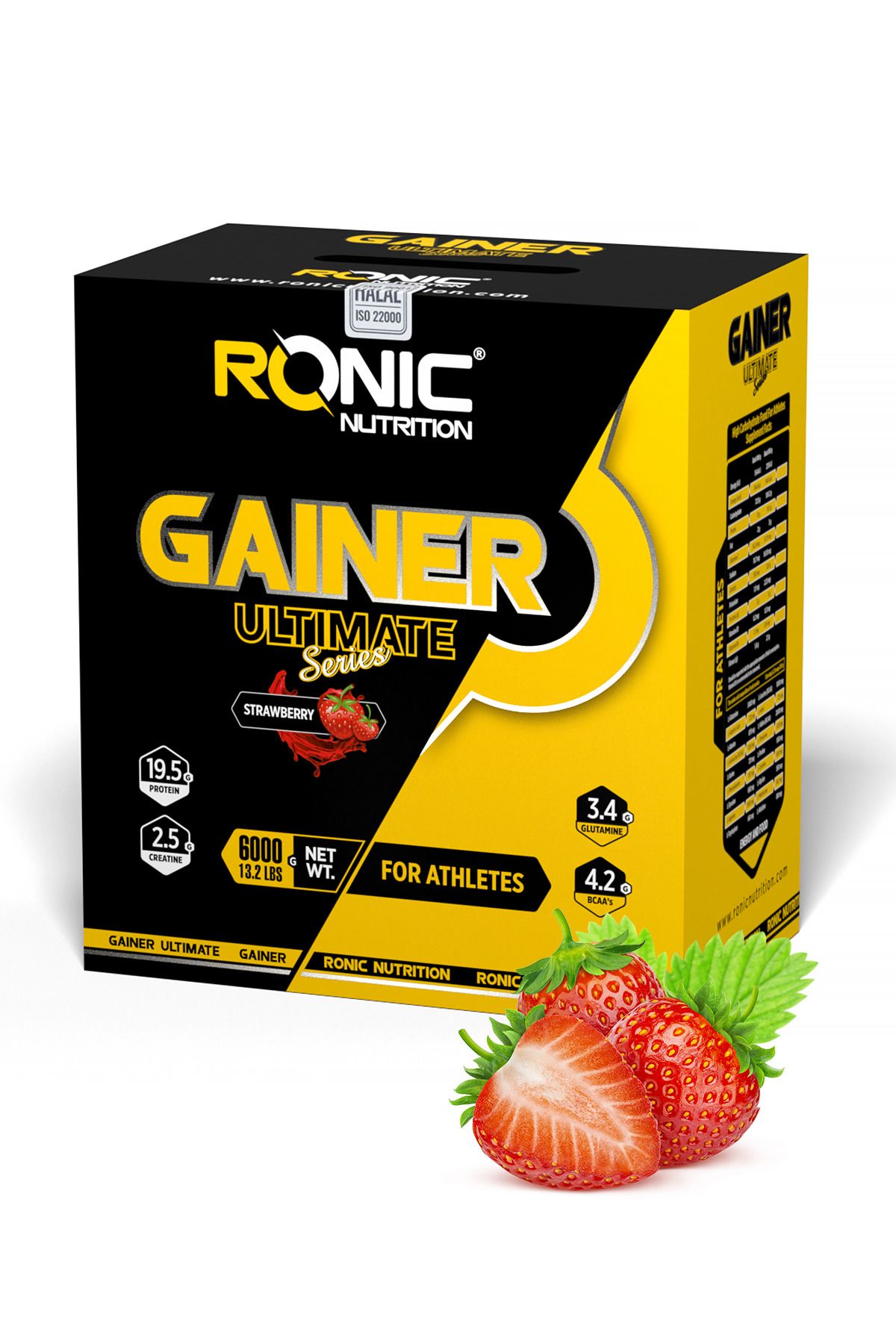 Ronic Nutrition Gainer Mass Ultimate 6000 G Kilo Almaya Yardımcı Karbonhidrat Tozu (ÇİLEK AROMALI) (2 ADET HEDİYE)