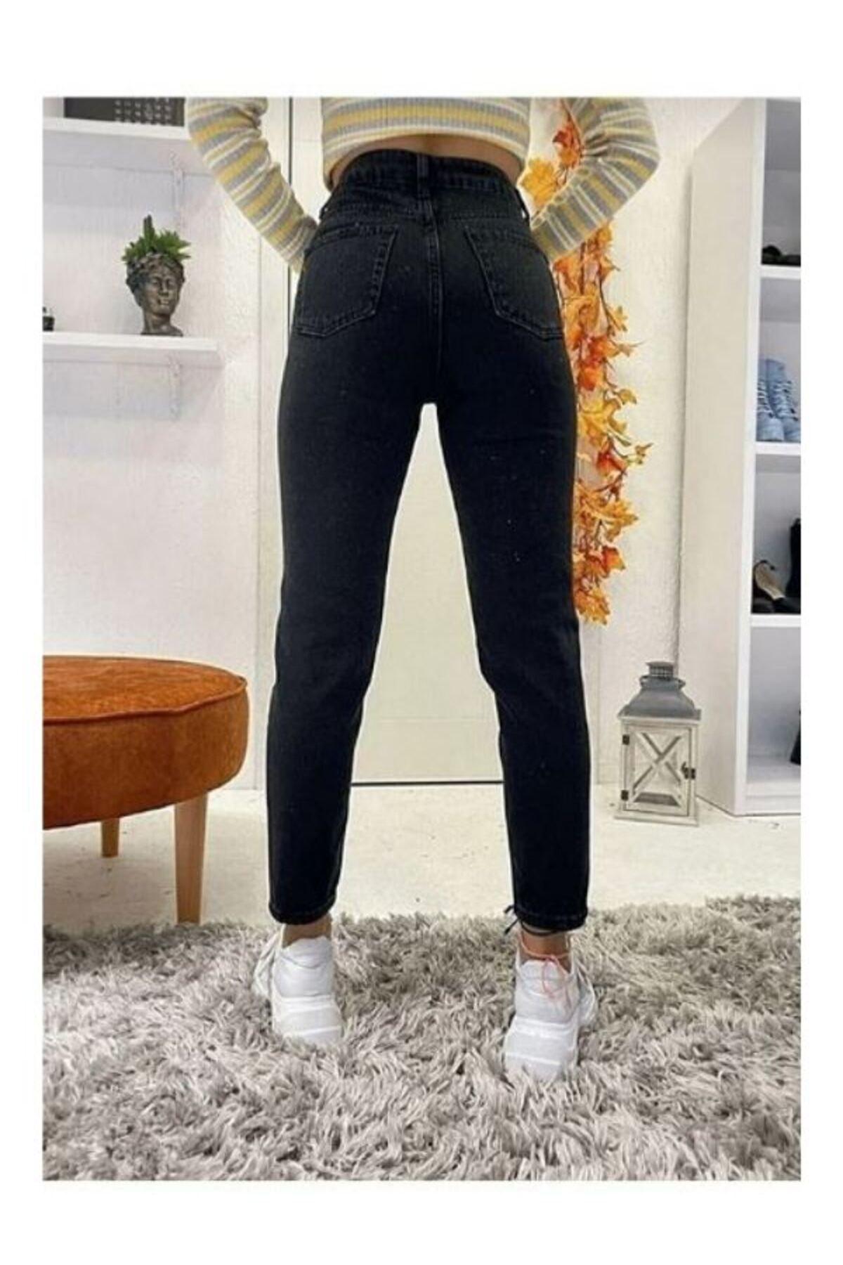 kotmodas Black Mom Jean High Waist Lycra Jeans Trendyol